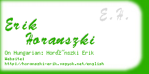 erik horanszki business card